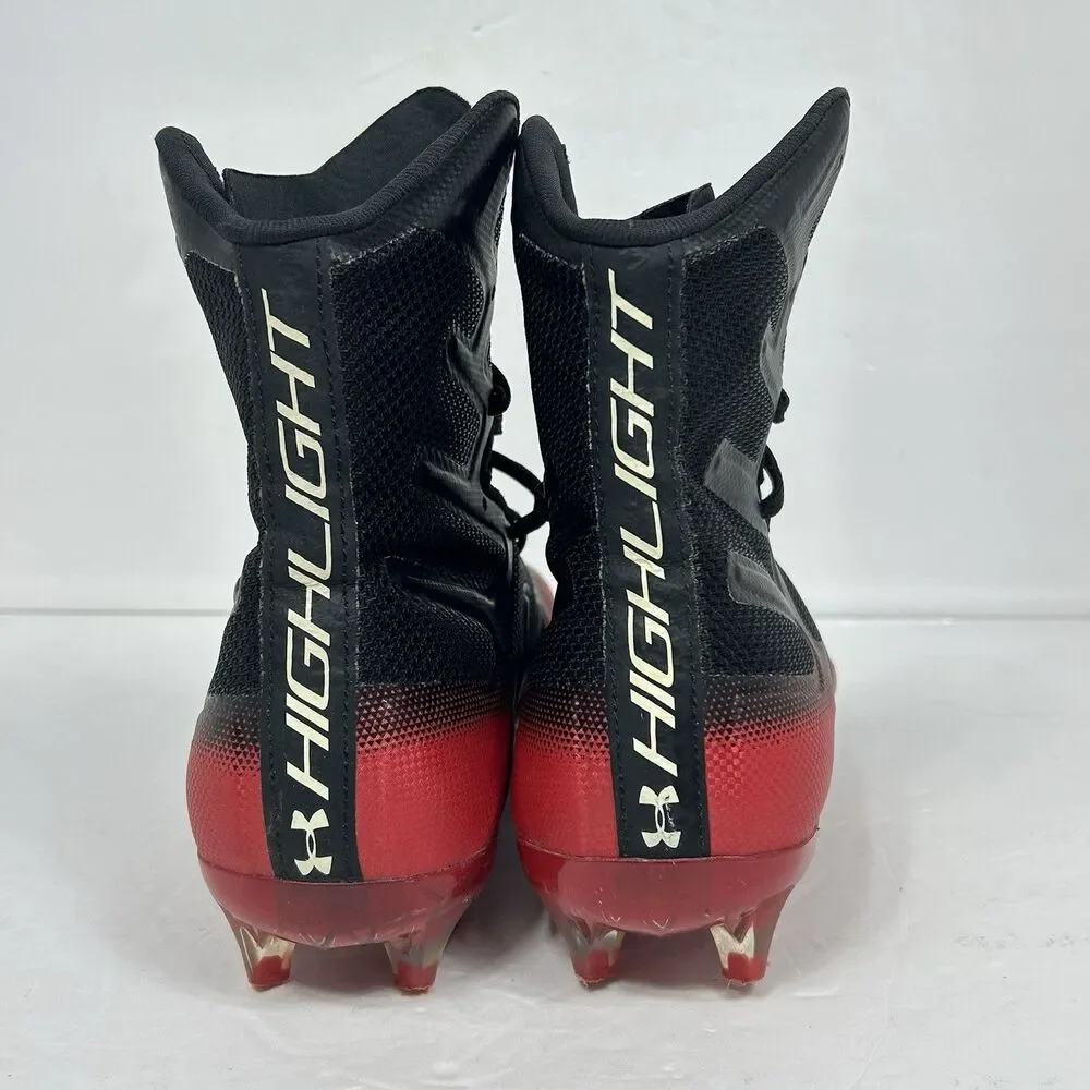 Under Armour Highlight MC Football Cleats Men's US Size 7 Black Red 3000177-008